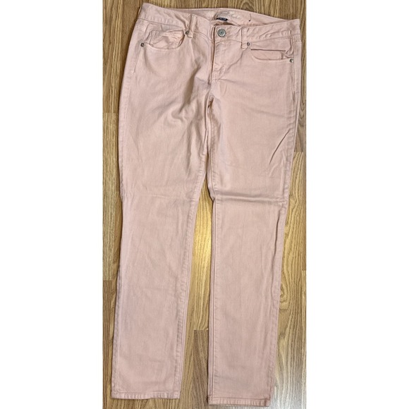 American Eagle Women's Size 10 Stretch Skinny Jeans Pink Cotton Blend Pants - Picture 1 of 6